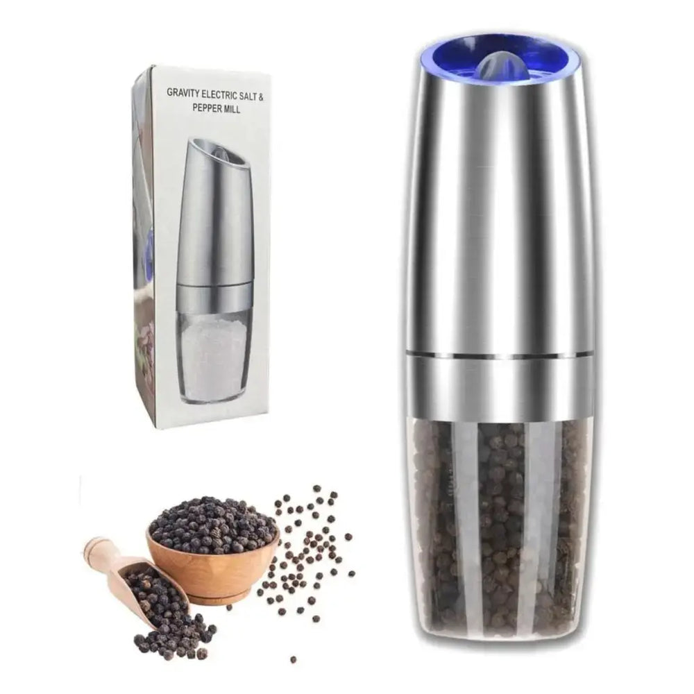 Salt & Pepper Automatic Grinder – Electric Adjustable Mill with LED Light for Kitchen & BBQ