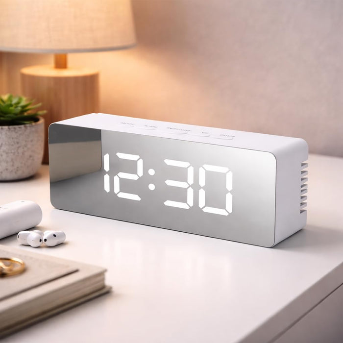 Alloy Steel & Glass Vintage Twin Bell Alarm Clock – Loud Ring, Retro Design, Night LED Display
