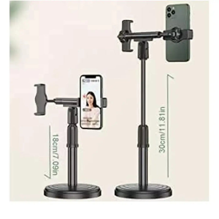 Dual Head Mobile & Tablet Stand | Height Adjustable with 360° Rotation