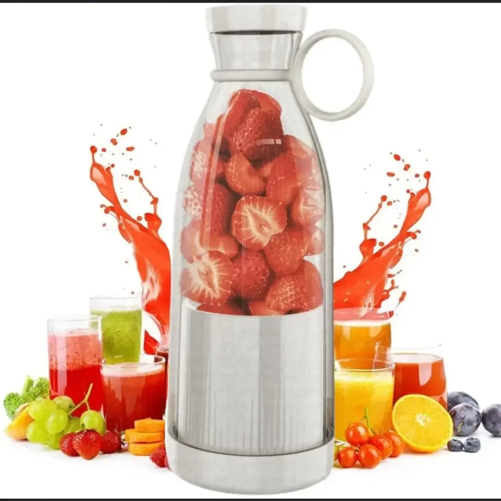 USB Electric Juicer Cup with Handle | Rechargeable Portable Blender 420ml, 6 Blades for Smoothies, Shakes & Juices