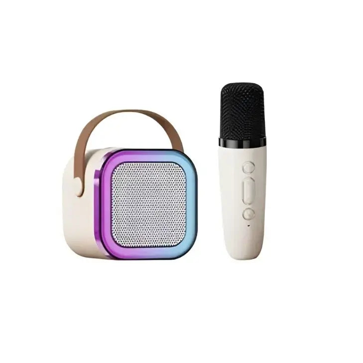 K12 Kids Karaoke Microphone Speaker Machine | Wireless Bluetooth Mic with LED Lights & Rechargeable Battery