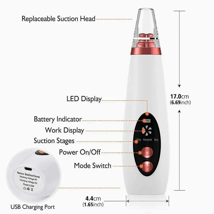 6 in 1 Multi-function Blackhead Remover Tools | Electric Derma suction Machine |