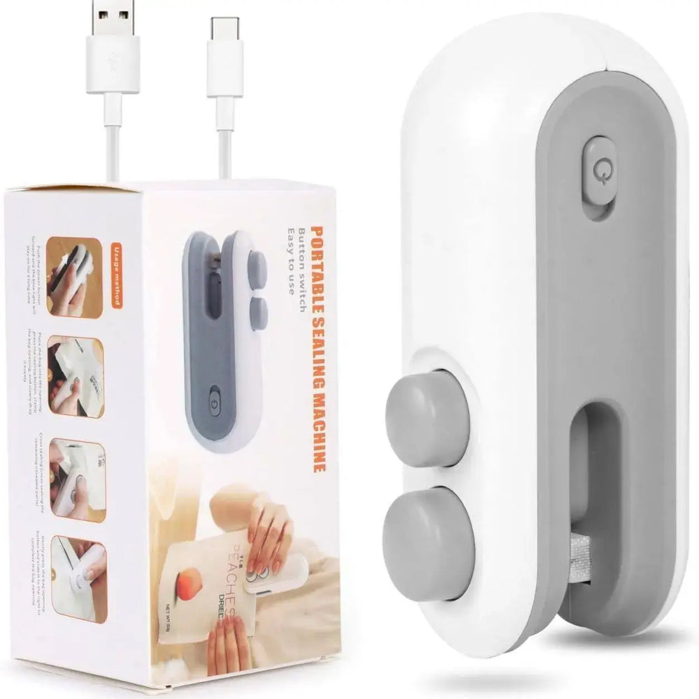 Portable Mini Sealing Machine 2 in 1 USB Rechargeable Magnetic Heat Sealer & Cutter