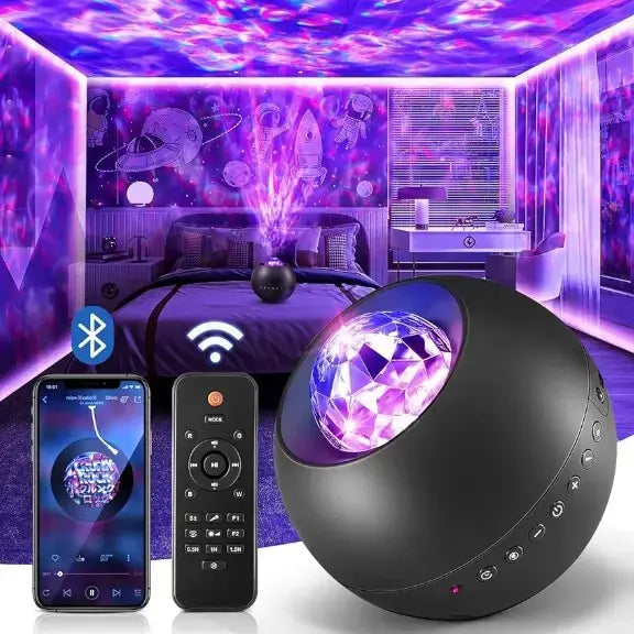 Galaxy Projector with Bluetooth & White Noise – Ocean Wave Star Light Projector for Bedroom & Home Decor