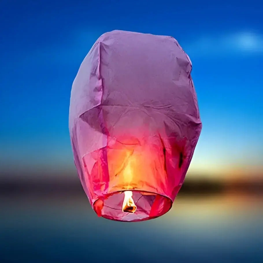 Paper Sky Lantern with Wax Candle – Eco-Friendly Hot Air Balloon for Diwali & Festivals(Pack of 1)Multicolour