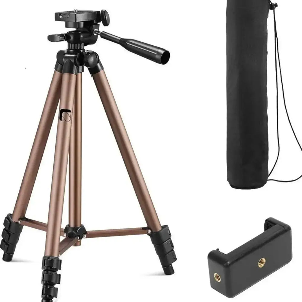 WT 3130 Aluminum Tripod (133CM), Universal Lightweight Tripod with Mobile Phone