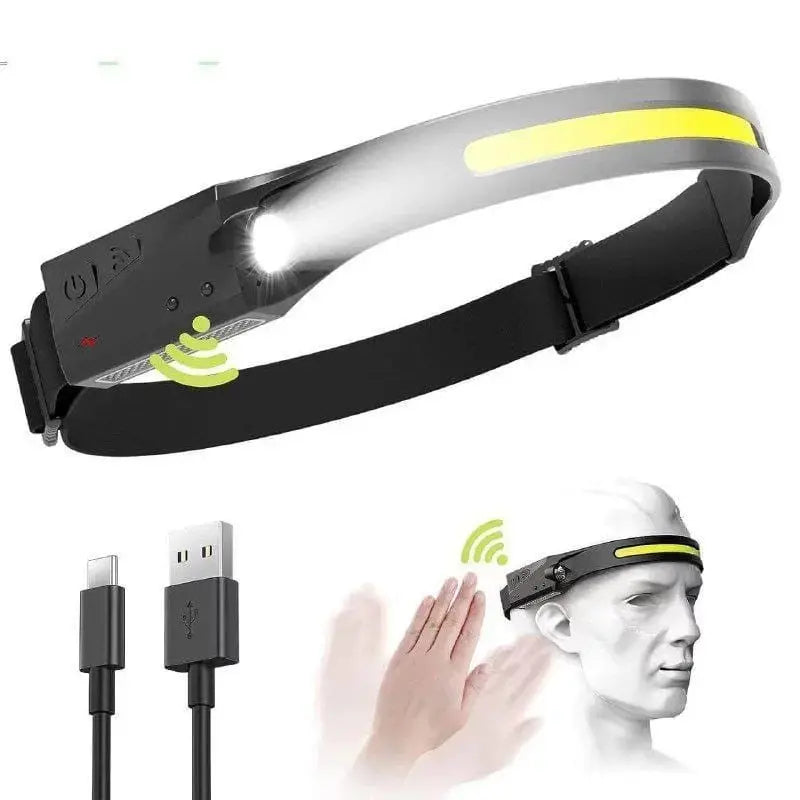 LED Headlamp 230° Wide Beam | 350 Lumens Rechargeable USB-C Motion Sensor Waterproof Head Light