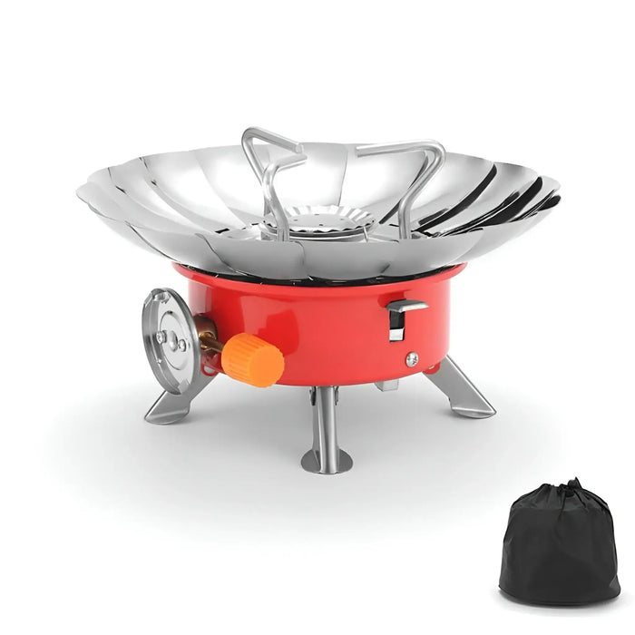 Camping Gas Stove 2800W with Piezo Ignition, Folding Portable Outdoor Cooker for Hiking & Picnic