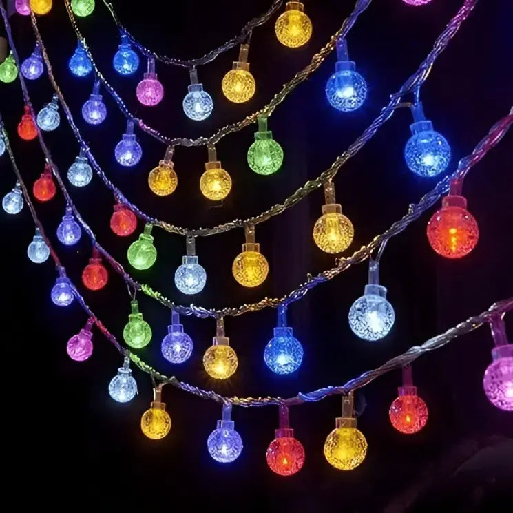 Round Crystal LED String Light 20 Lamps 4M – Multi Color Decoration Lights
