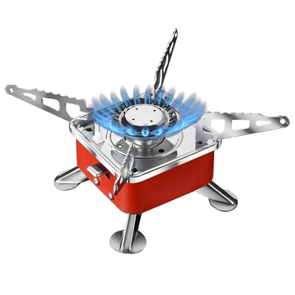 Portable Camping Gas Stove with 2 Butane Gas Refill Canisters ,Foldable Lightweight Furnace for Travel & Outdoor Cooking
