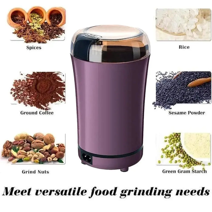 Electric Coffee Grinder | Portable 60g Bean & Spice Grinder with Stainless Steel Blades, One-Touch & Easy Clean