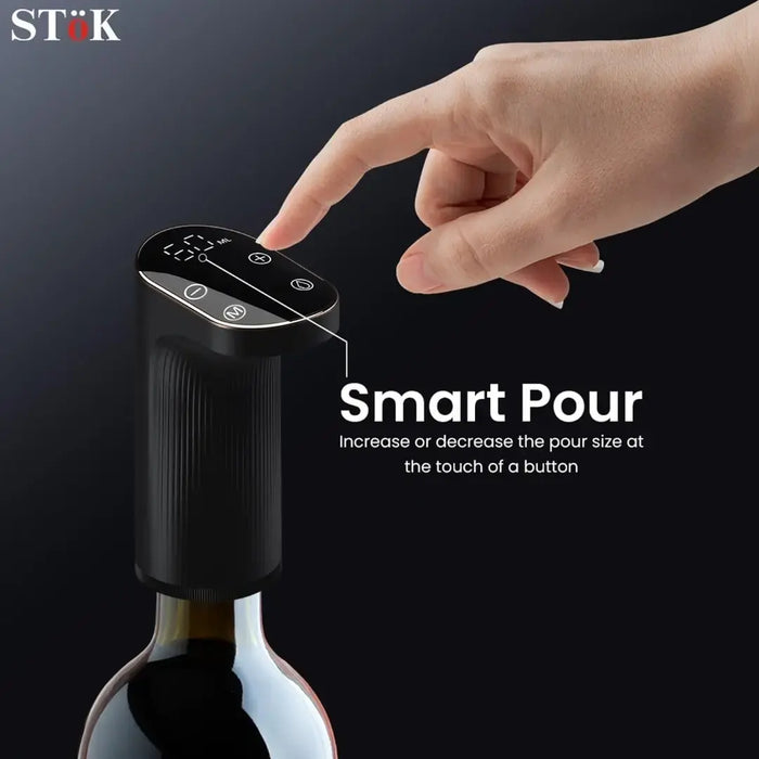 Smart Alcohol Dispenser & Wine Aerator | 1–999ml Peg Measurer, Fast Decanting, Auto Clean & Universal Fit