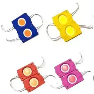 Pack of 12 Coin LED Light Modules – 12V DC, 2.4W Multicolor (Red, Green, Blue, Yellow, White, Pink) for DIY & Decor