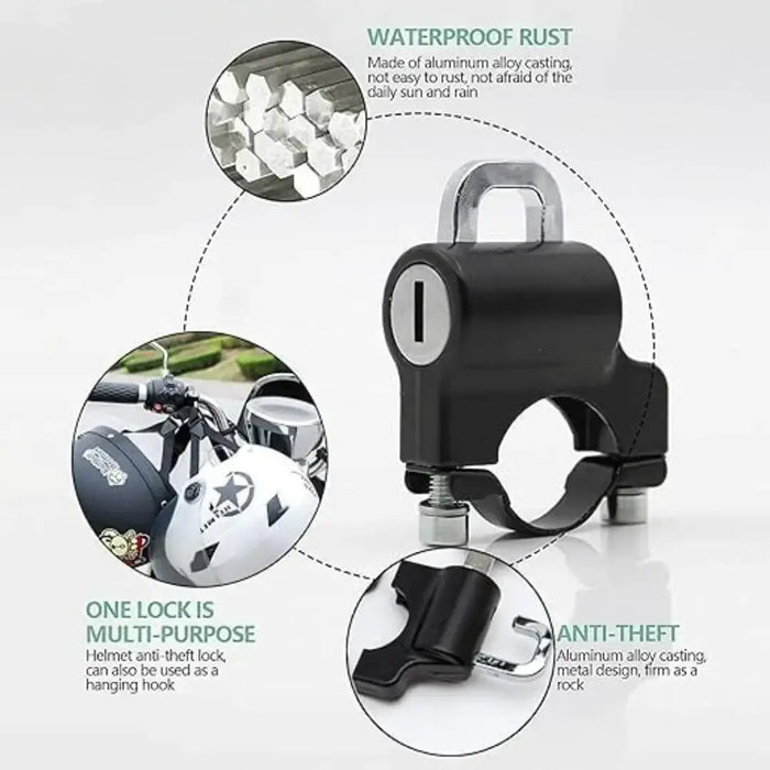 See Ever Universal Bike Helmet Lock – Aluminum Alloy Anti-Theft Lock with 2 Keys for Motorcycles & Scooters