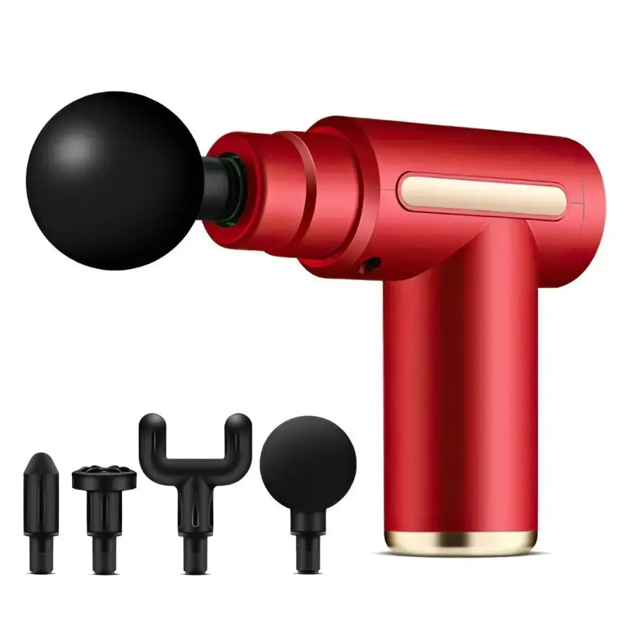 Gun Massager for Full Body Pain Relief | Rechargeable Deep Tissue Muscle Massage Machine with 4 Heads