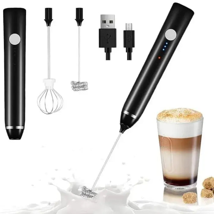 Rechargeable Handheld Milk Frother . 3 Speed Electric Foam Maker