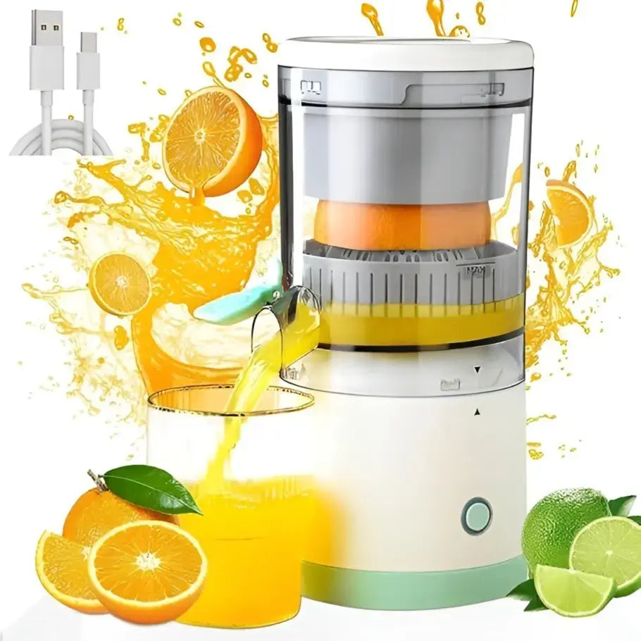 Portable Cordless Electric Fruit Juicer | USB Rechargeable Orange & Lemon Squeezer