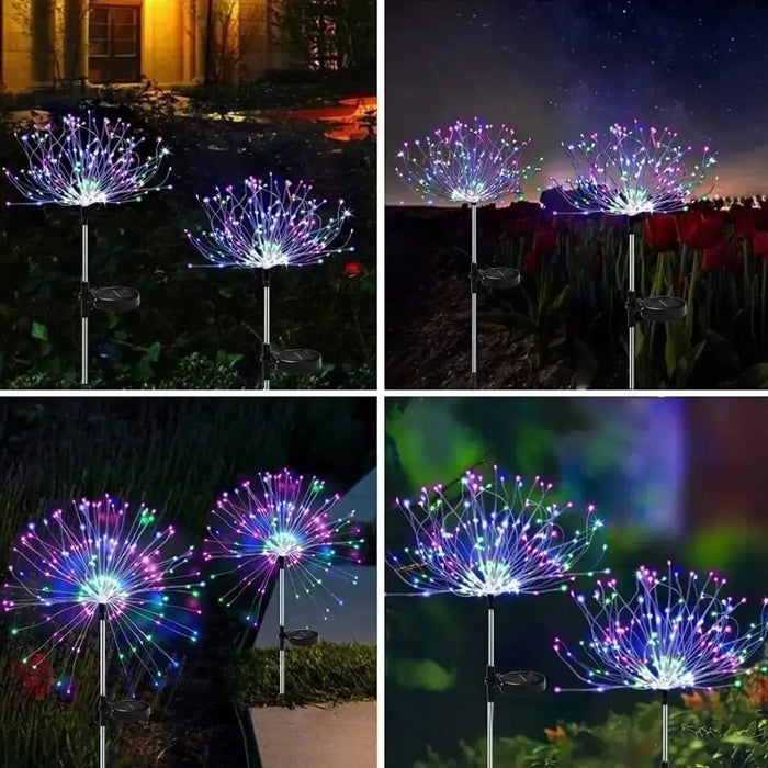 Solar Firework Lights 2 Pack 120 LED Outdoor Solar Garden Lights