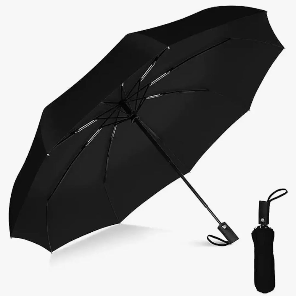 Portable Auto Travel Umbrella – Windproof, Strong, Lightweight with Auto Open & Double Vented Canopy