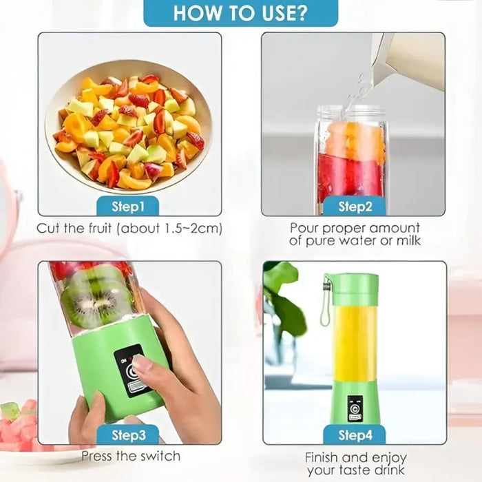Rechargeable Portable Electric USB Juicer Bottle Blender | Travel Smoothie & Fruit Juice Maker
