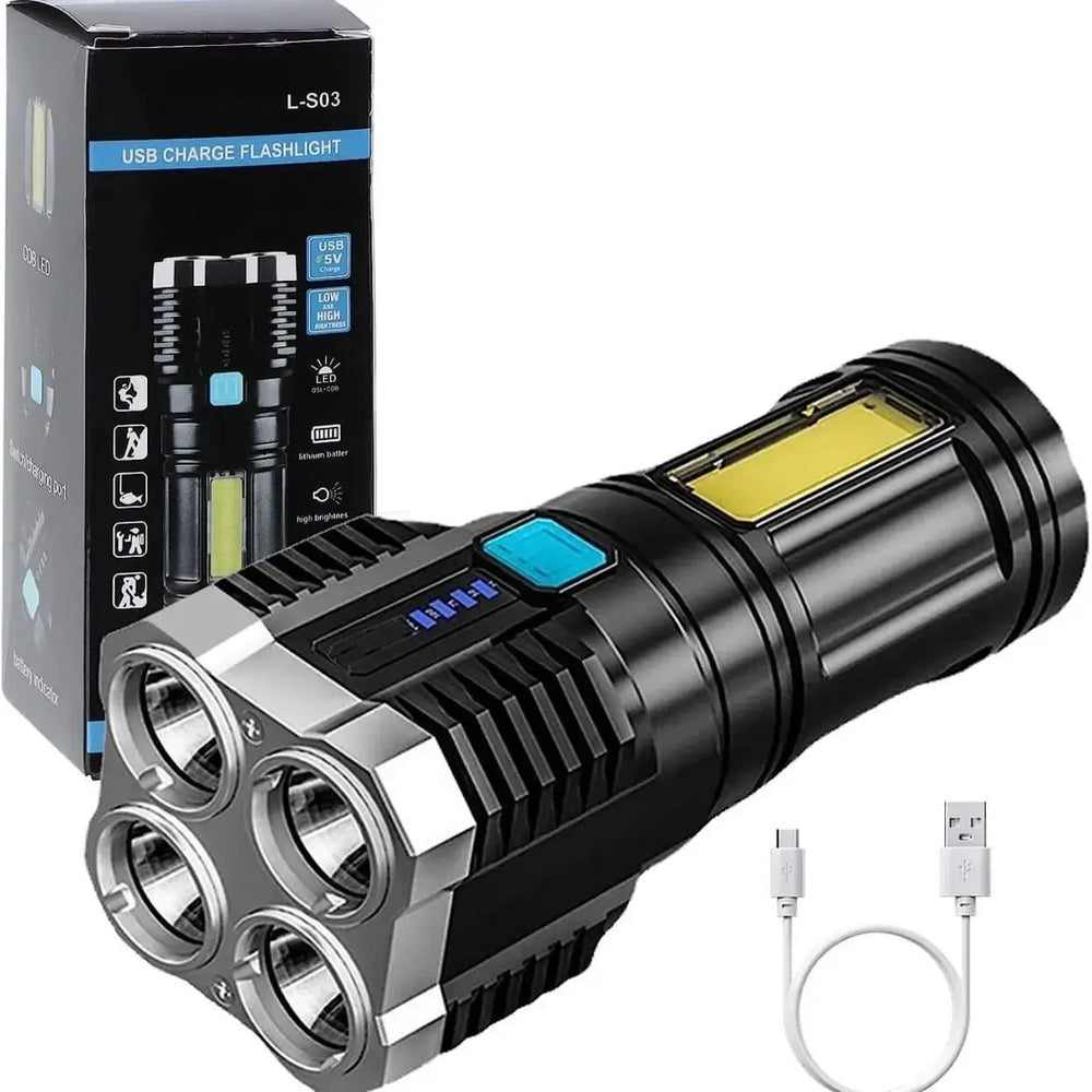 Super Bright LED Flashlight Waterproof Handheld Flashlight with 4 Modes for Camping