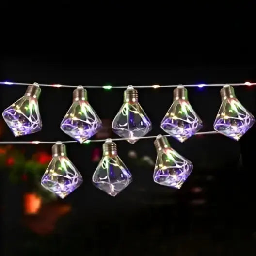 Big Diamond Bulb String Light 8 Lamps 4M – Multi Color LED Decorative Lights with Big Controller