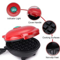 Mini Waffle Maker 350W – Stainless Steel Non-Stick Electric Machine for Single Serving Waffles
