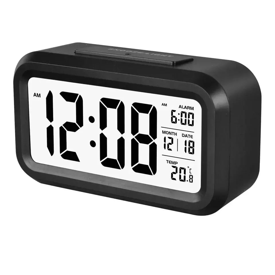 Large Display Digital Alarm Clock – 4.5" LCD, Temperature, Calendar, Snooze, Nightlight