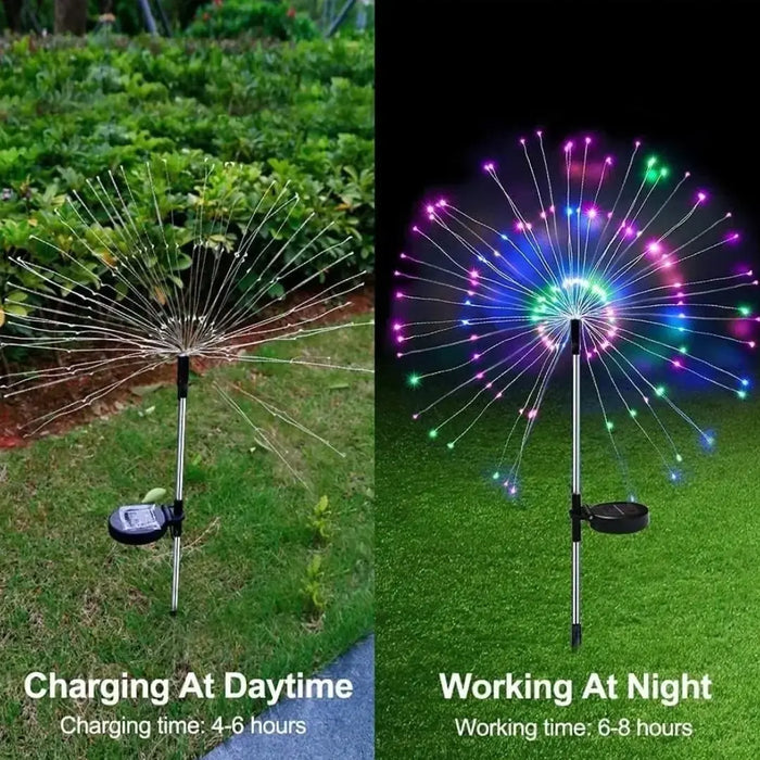 Solar Firework Lights 2 Pack 120 LED Outdoor Solar Garden Lights