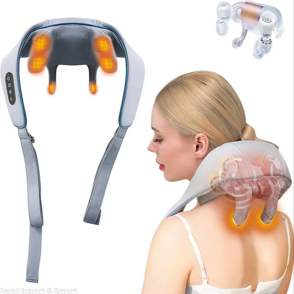 Cordless Shiatsu Massager Pillow with Heat – 5D Deep Tissue Massage for Neck, Back & Shoulder Pain Relief