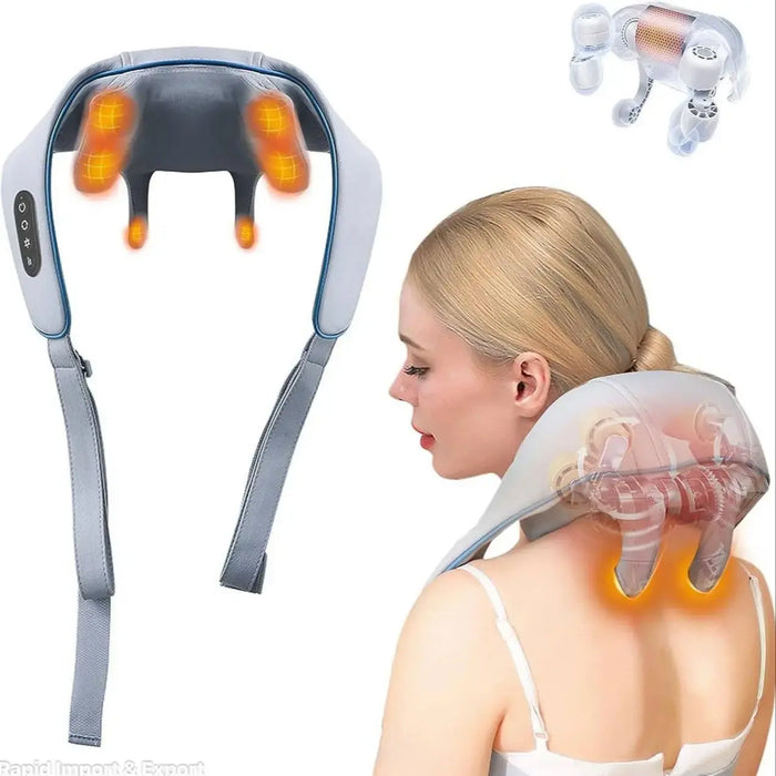 Cordless Shiatsu Massager Pillow with Heat – 5D Deep Tissue Massage for Neck, Back & Shoulder Pain Relief