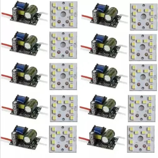 10 Raw Material for led bulb comes with McPcB AND 9W, WHITE LED HPF