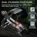 Air Foot Pump Double Cylinder High Pressure 160 PSI Aluminum Body Air Foot Pump