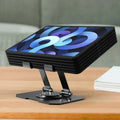 Desktop 360° Rotating Base Metal Stand Holder – Foldable & Compatible with iPad, Tablets, Mobiles, E-Readers