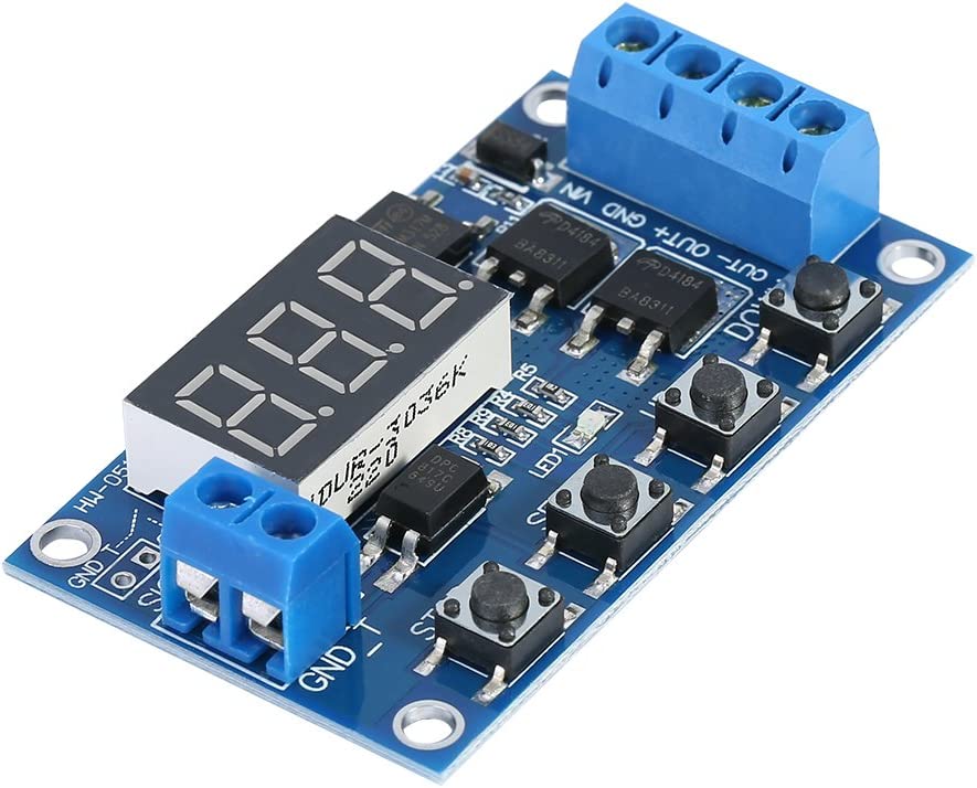 [Type 2] DC 5V-36V Timer Module Trigger Cycle Delay Timer Switch Turn On/Off Dual Mosfet Module with LED Display