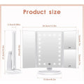Makeup Vanity Mirror with 3x/2x Magnification,Trifold Mirror with 36 Led Lights