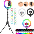 12-Inch RGB Ring Light with Tripod Stand & 360° Rotating Phone Holder