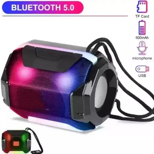 FRK-162 Mini Bluetooth Speaker | 3W Power Bass, Stereo Sound, Color Changing LED Light, Wireless Portable Speaker