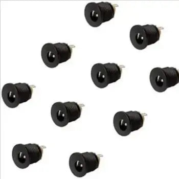 12V DC Female Power Supply Jack Socket Connector 5.5x2.5mm 3 Pin Plastic Female