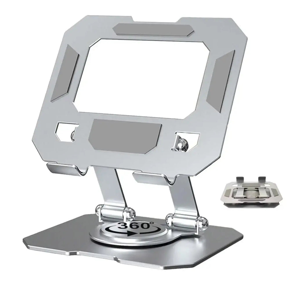 Desktop 360° Rotating Base Metal Stand Holder – Foldable & Compatible with iPad, Tablets, Mobiles, E-Readers