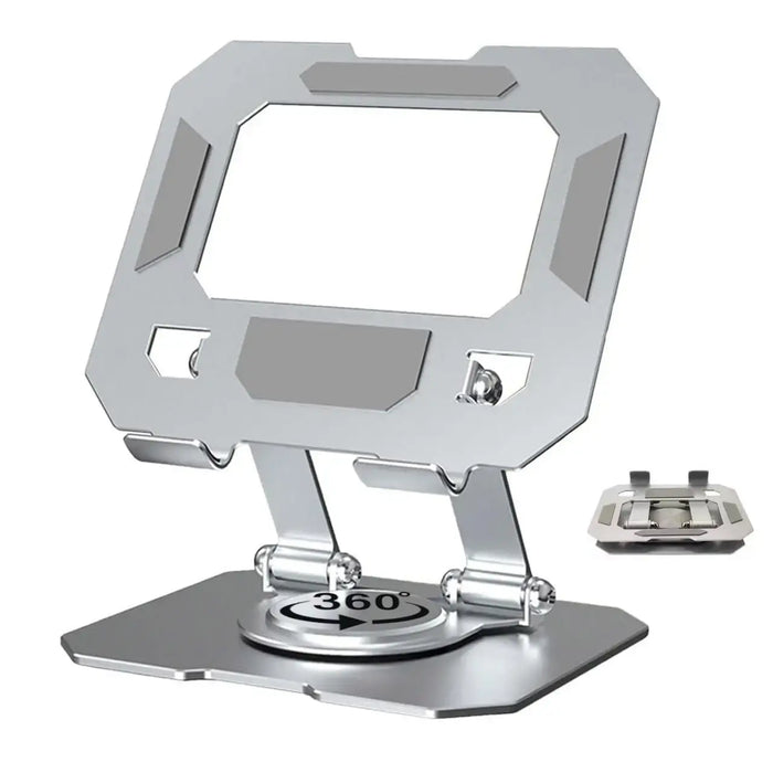 Desktop 360° Rotating Base Metal Stand Holder – Foldable & Compatible with iPad, Tablets, Mobiles, E-Readers