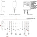 12 Stars Curtain String Lights – Golden Window Decoration with 8 Flashing Modes
