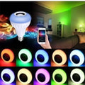 Smart Bluetooth Speaker LED Bulb with Remote – 12 Color Changing Music Light