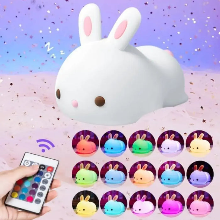 Kids Night Light - Bunny Cute Lamp Silicone Nursery Baby Night Light with Touch