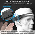 LED Headlamp 230° Wide Beam | 350 Lumens Rechargeable USB-C Motion Sensor Waterproof Head Light