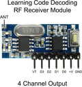 QIACHIP Wireless 433Mhz RF Module Receiver Remote Control Built-in Learning Code 1527