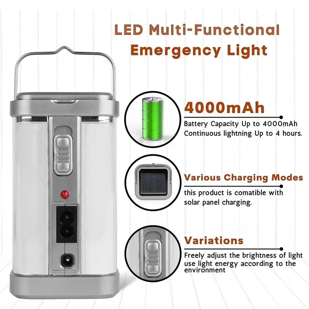 Electric & Solar 4 Tube 360 Degree Extra Bright 8 hrs Lantern Emergency Light