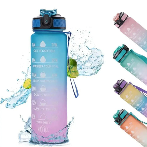 1 Litre|Water Tracker & Time Marker|Leakproof, BPA Free, Fitness Sports Water Bottle