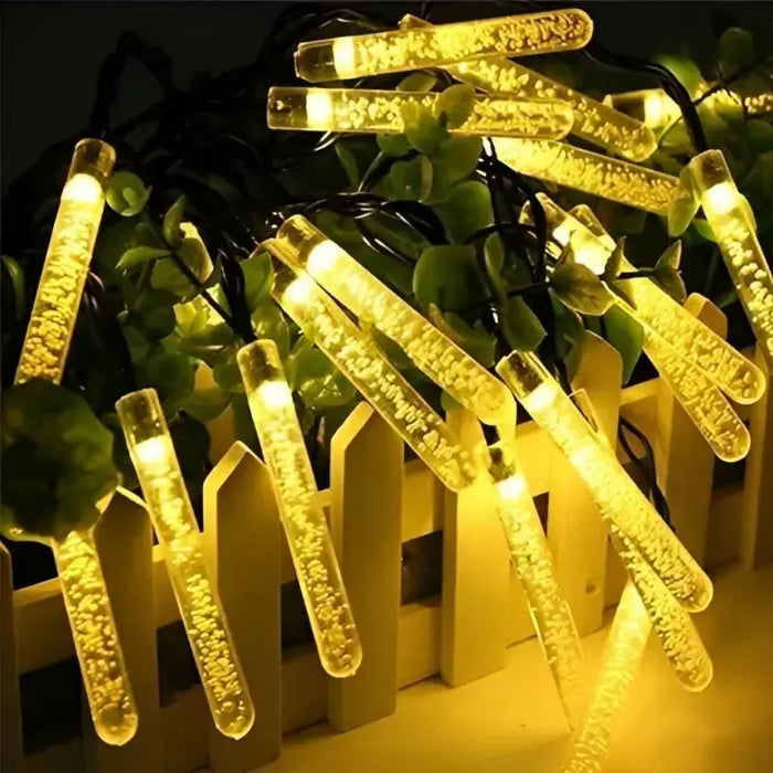 Bubble Pencil String Light 20 Lamps 5 Meter – Decorative LED with Black Wire & Big Plug, Multi Color / Warm White