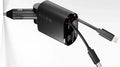 66W 4 in 1 Fast Charging Car Charger  Retractable Cable and 2 USB Ports Car Charger